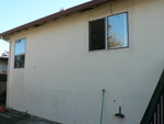 bottom of the steps, left, is the kitchen and garage windows