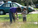 YaiYai helps Uncle Jim weed