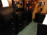 5-drawer chest, dresser and mirror (we didn't get the nightstands - too spendy and too low)