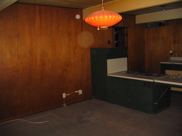 "dining" room looking across at garage door