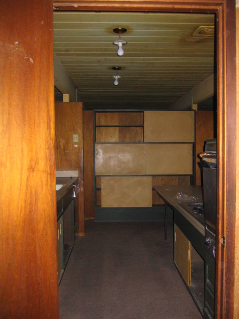 looking from garage in to kitchen