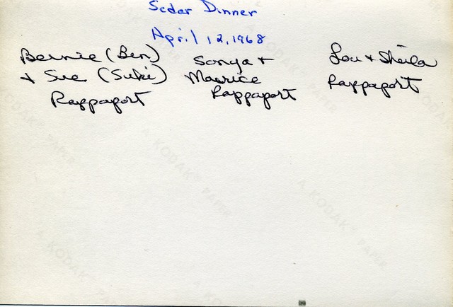 Sedar Dinner, April 12, 1968