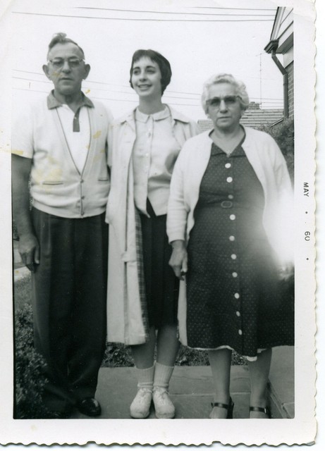 Mom with Nat and Goldie Fisher
( Grandpa Gilbert's parents)