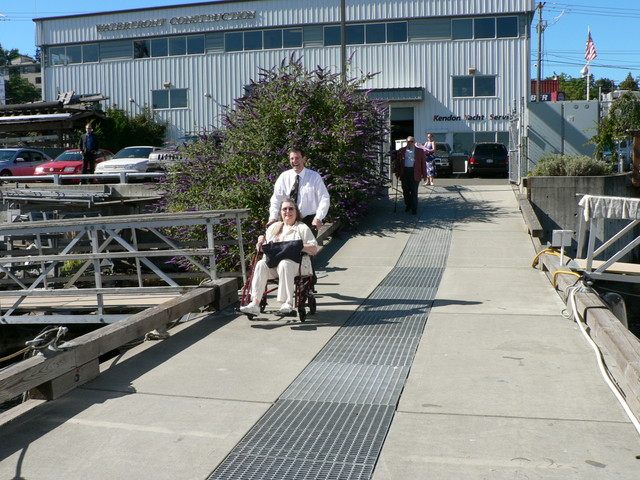 Great Aunt Patty (Grammy's sister) races down the rampway