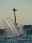 the fireboat on the water