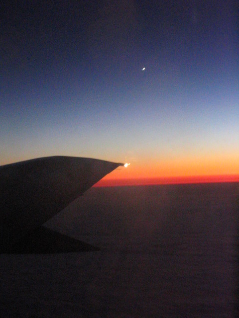 Sunset and star shine