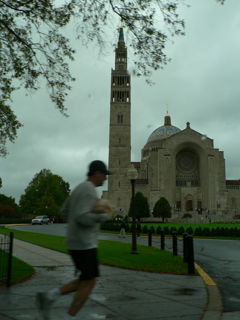 Some big fancy religious building with lots of tourists