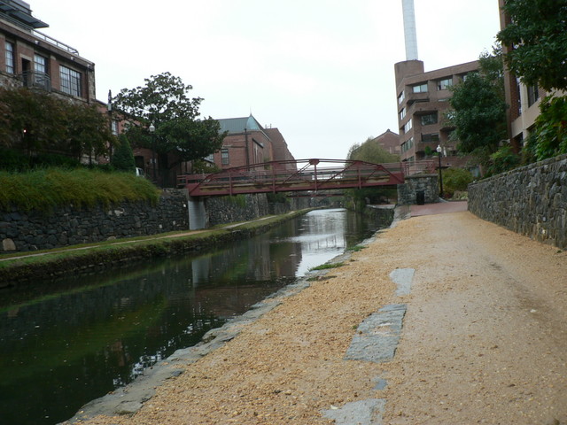 the C & O Canal in the rain