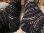 the left sock came second - fewer heel holes