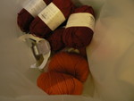 Jim's Autumn scarf and hat yarns