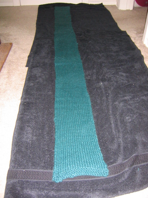 Jim's green scarf -
blocking