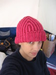 Pink striped hat !