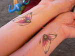 Julie and I get our annual Matching Temporary Tattoos