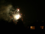 fireworks, as seen from the bridge to Santa Margarita Island