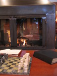 the fireplace in the Great Room