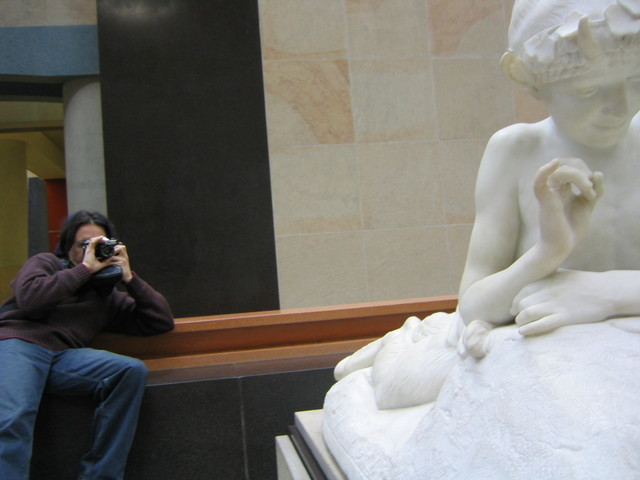 Arty Jim photographing
the Pan sculpture