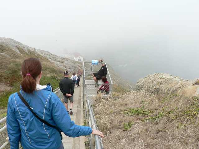 308 steps and an altitude change of 30 stories to get down to the lighthouse proper