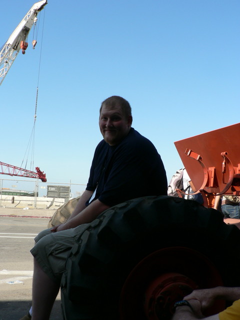 Jared and a tractor, for scale