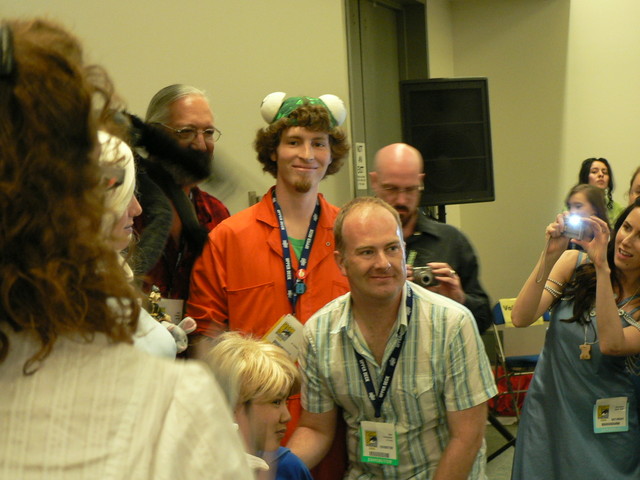 the best Flycatcher costume EVAR (flanked by Steve Leialoha and Mark Buckingham)