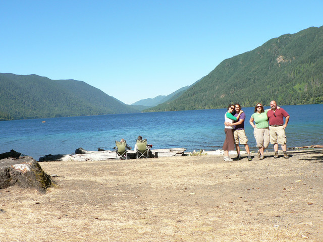 us at Lake Crescent - me and Jim, Kate and Nathan