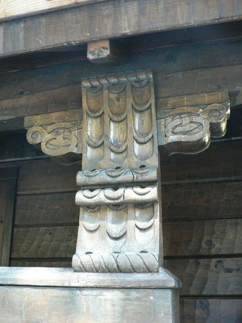 hand-carved detailing in the courtyard