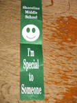 Nicole found this in our driveway during the last week of school. Seems like a weird ribbon for the school to give out though.
