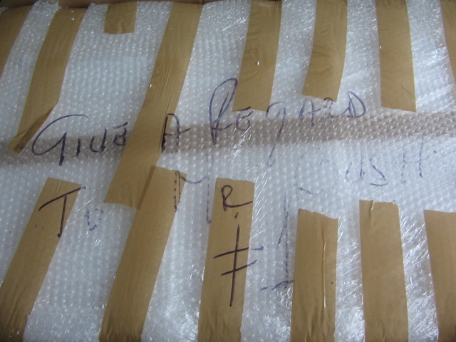 This is the message we found written on the inside bubble wrap.