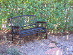 We put a bamboo bench out front at the and of the path