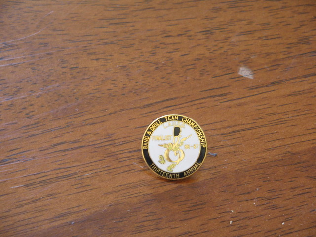 Finalist button from the LAUSD Band & Drill Team Championship 1986-1987