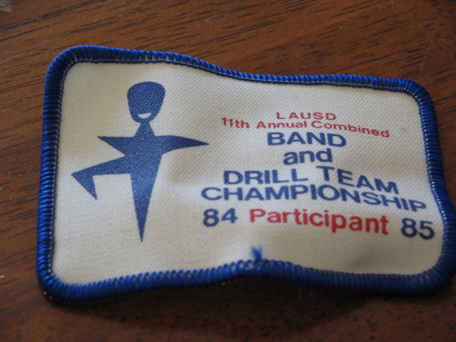 Participant patch from the LAUSD Band & Drill Team Championship 1984-1985